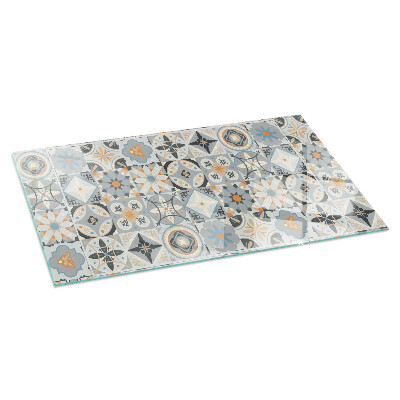 Plaque de sol en verre pour poêle rectangulaire Motifs de mosaïque dans les carreaux
