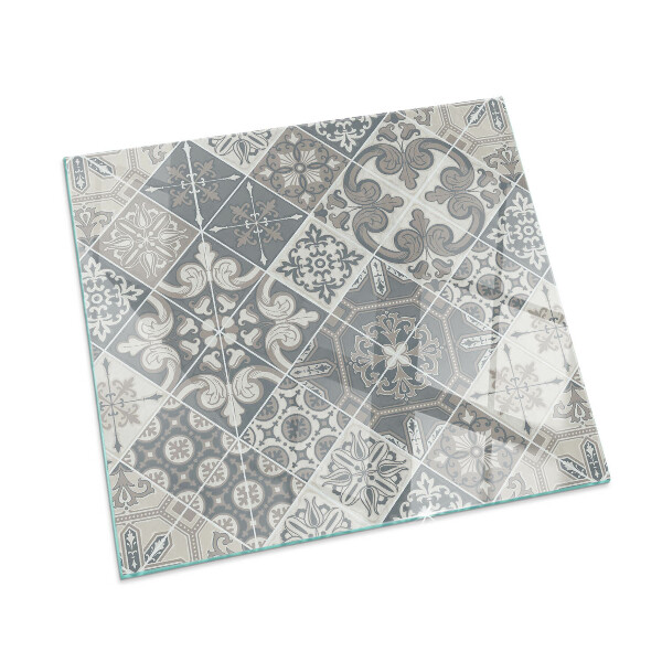 Plaque verre pour poêle rectangulaire Motif de mosaïque décorative