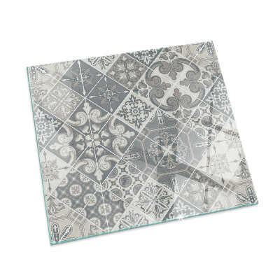 Plaque verre pour poêle rectangulaire Motif de mosaïque décorative