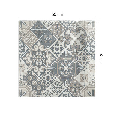 Plaque verre pour poêle rectangulaire Motif de mosaïque décorative