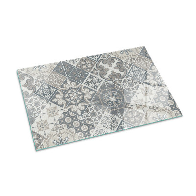 Plaque verre pour poêle rectangulaire Motif de mosaïque décorative