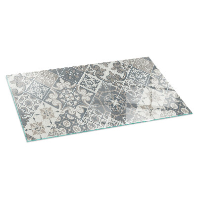 Plaque verre pour poêle rectangulaire Motif de mosaïque décorative