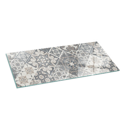 Plaque verre pour poêle rectangulaire Motif de mosaïque décorative