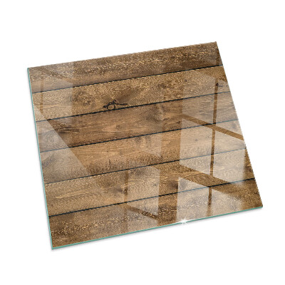 Plaque verre pour poêle rectangulaire Planche de bois avec veinage