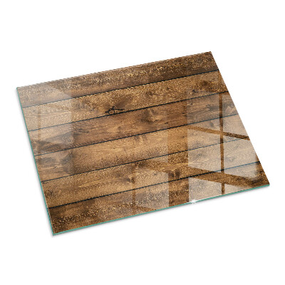 Plaque verre pour poêle rectangulaire Planche de bois avec veinage