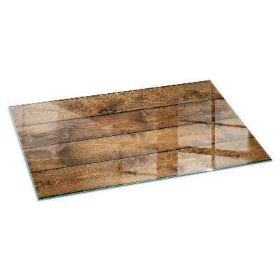 Plaque verre pour poêle rectangulaire Planche de bois avec veinage