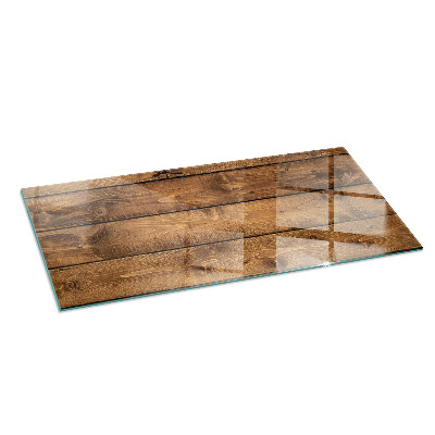 Plaque verre pour poêle rectangulaire Planche de bois avec veinage