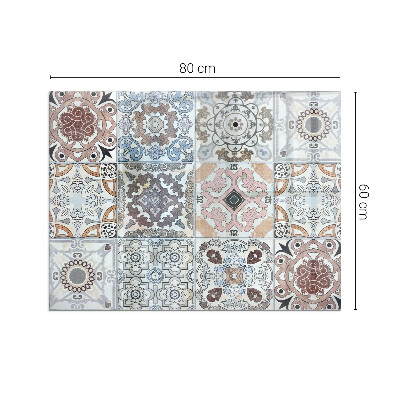 Plaque de sol en verre pour poêle rectangulaire Motifs de mosaïque dans les carreaux