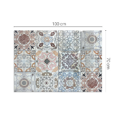 Plaque de sol en verre pour poêle rectangulaire Motifs de mosaïque dans les carreaux