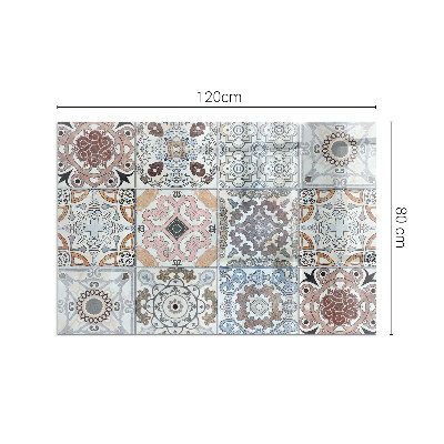 Plaque de sol en verre pour poêle rectangulaire Motifs de mosaïque dans les carreaux