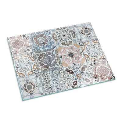Plaque de sol en verre pour poêle rectangulaire Motifs de mosaïque dans les carreaux