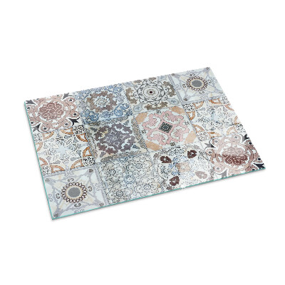 Plaque de sol en verre pour poêle rectangulaire Motifs de mosaïque dans les carreaux