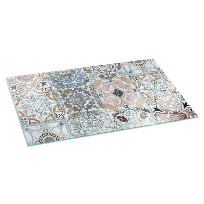 Plaque de sol en verre pour poêle rectangulaire Motifs de mosaïque dans les carreaux