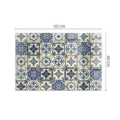Plaque verre pour poêle rectangulaire Motif mosaïque avec des fleurs