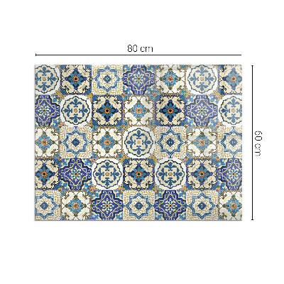 Plaque verre pour poêle rectangulaire Motif mosaïque avec des fleurs