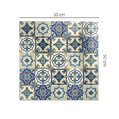 Plaque verre pour poêle rectangulaire Motif mosaïque avec des fleurs