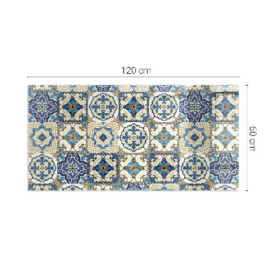 Plaque verre pour poêle rectangulaire Motif mosaïque avec des fleurs