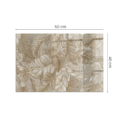 Plaque verre pour poêle rectangulaire Feuilles aux motifs subtils