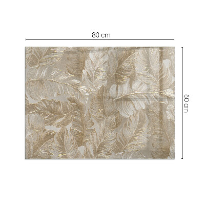 Plaque verre pour poêle rectangulaire Feuilles aux motifs subtils
