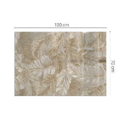 Plaque verre pour poêle rectangulaire Feuilles aux motifs subtils