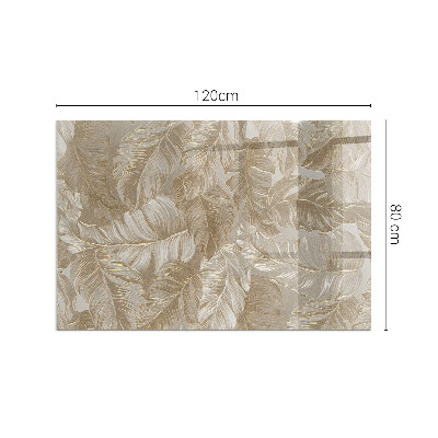 Plaque verre pour poêle rectangulaire Feuilles aux motifs subtils