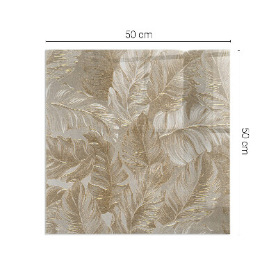 Plaque verre pour poêle rectangulaire Feuilles aux motifs subtils