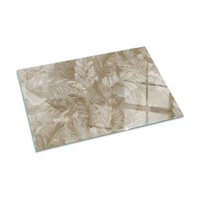 Plaque verre pour poêle rectangulaire Feuilles aux motifs subtils