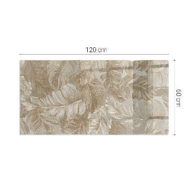 Plaque verre pour poêle rectangulaire Feuilles aux motifs subtils