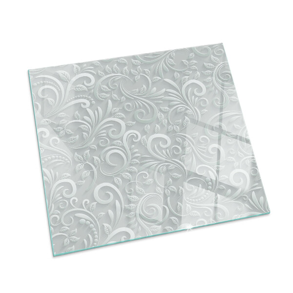 Plaque de sol en verre pour poêle rectangulaire Motif végétal élégant