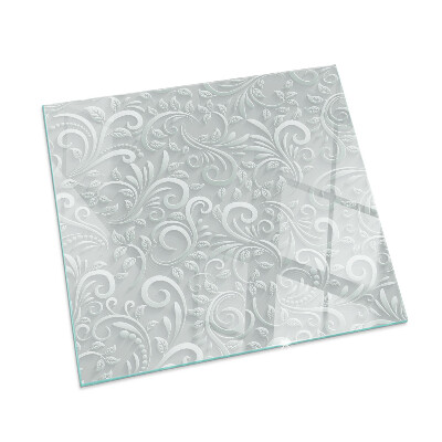 Plaque de sol en verre pour poêle rectangulaire Motif végétal élégant
