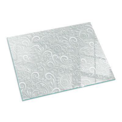 Plaque de sol en verre pour poêle rectangulaire Motif végétal élégant