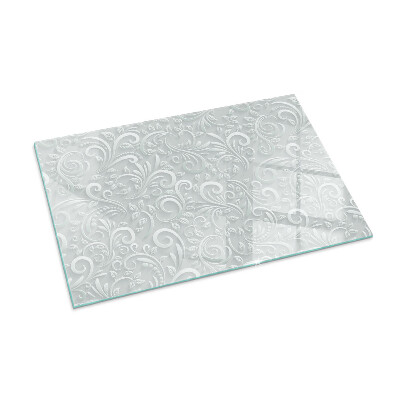 Plaque de sol en verre pour poêle rectangulaire Motif végétal élégant