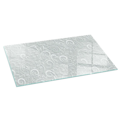 Plaque de sol en verre pour poêle rectangulaire Motif végétal élégant
