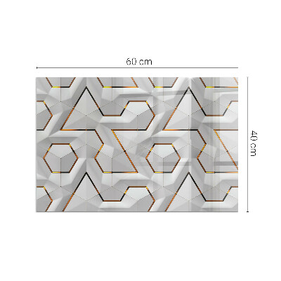 Plaque de sol en verre pour poêle rectangulaire Motif géométrique 3D