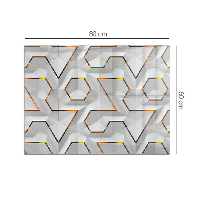 Plaque de sol en verre pour poêle rectangulaire Motif géométrique 3D