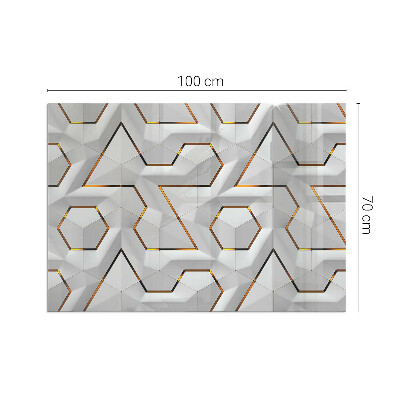 Plaque de sol en verre pour poêle rectangulaire Motif géométrique 3D