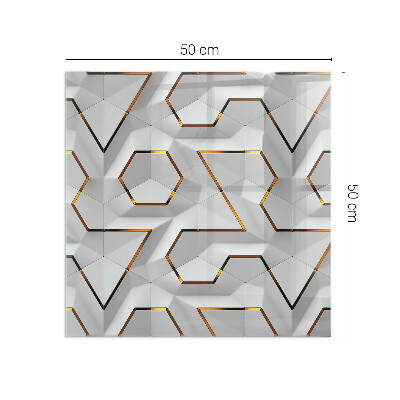 Plaque de sol en verre pour poêle rectangulaire Motif géométrique 3D