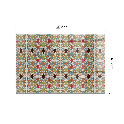 Plaque de sol en verre pour poêle rectangulaire Motifs polygonaux dans une grille