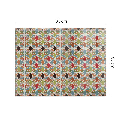 Plaque de sol en verre pour poêle rectangulaire Motifs polygonaux dans une grille