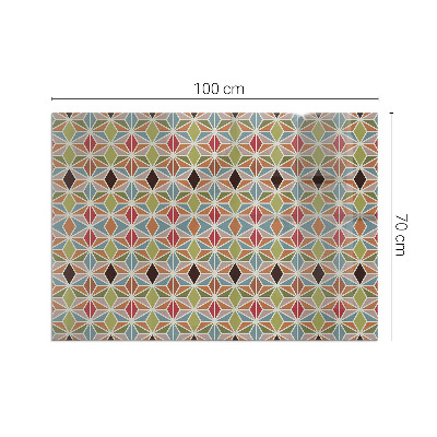 Plaque de sol en verre pour poêle rectangulaire Motifs polygonaux dans une grille