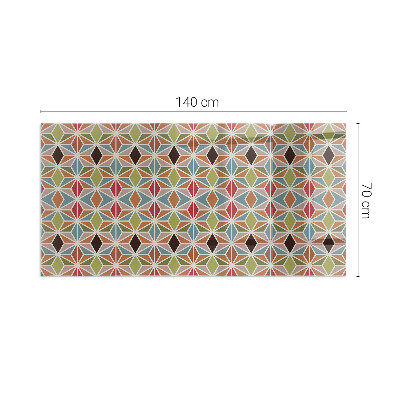 Plaque de sol en verre pour poêle rectangulaire Motifs polygonaux dans une grille
