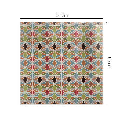 Plaque de sol en verre pour poêle rectangulaire Motifs polygonaux dans une grille