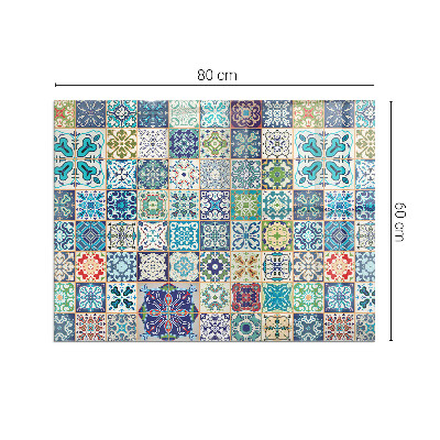 Plaque verre pour poêle rectangulaire Motifs de mosaïque sur les carreaux