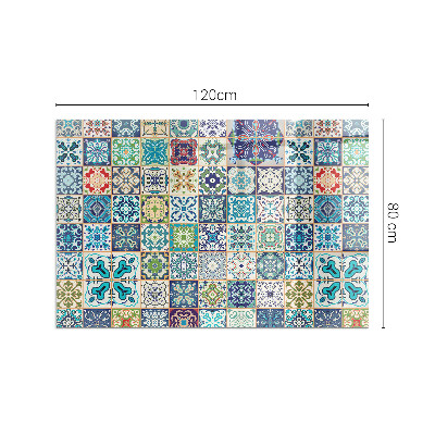 Plaque verre pour poêle rectangulaire Motifs de mosaïque sur les carreaux