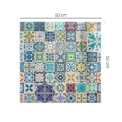 Plaque verre pour poêle rectangulaire Motifs de mosaïque sur les carreaux