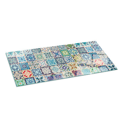 Plaque verre pour poêle rectangulaire Motifs de mosaïque sur les carreaux