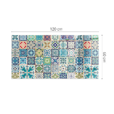 Plaque verre pour poêle rectangulaire Motifs de mosaïque sur les carreaux
