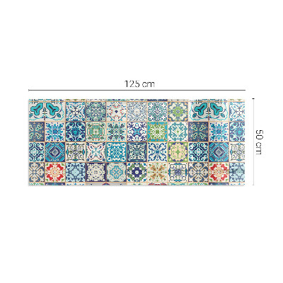 Plaque verre pour poêle rectangulaire Motifs de mosaïque sur les carreaux
