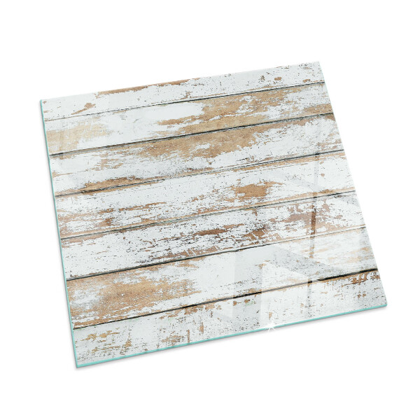 Plaque de sol en verre pour poêle rectangulaire Planche de bois endommagée