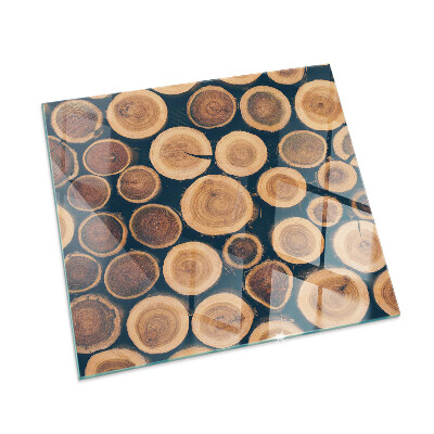 Plaque verre pour poêle rectangulaire Boîte avec bois coupé
